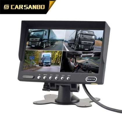 7Inch TFT Color Quad Car Monitor with 4 way video input